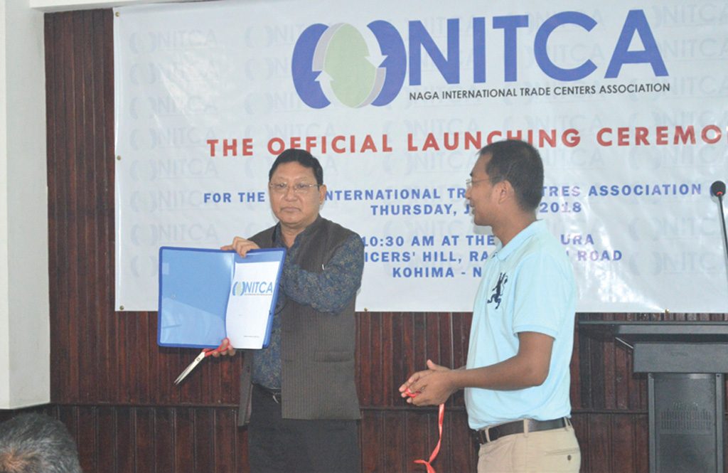 MLA Namri Nchang officially launching NITCA in Kohima on Thursday.