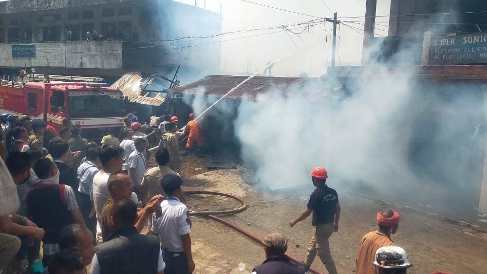 Market fire guts nine shops, damages buildings in Mokokchung town