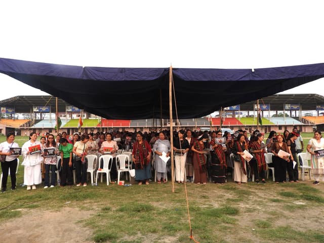 BJP Nagaland Mahila Morcha holds ‘Jan Akrosh Padyatra’ in Dimapur