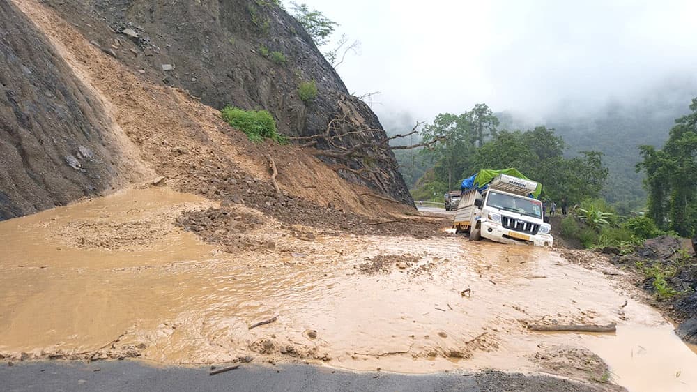 Landslides hit NH-2 and Mokokchung-Chare routes