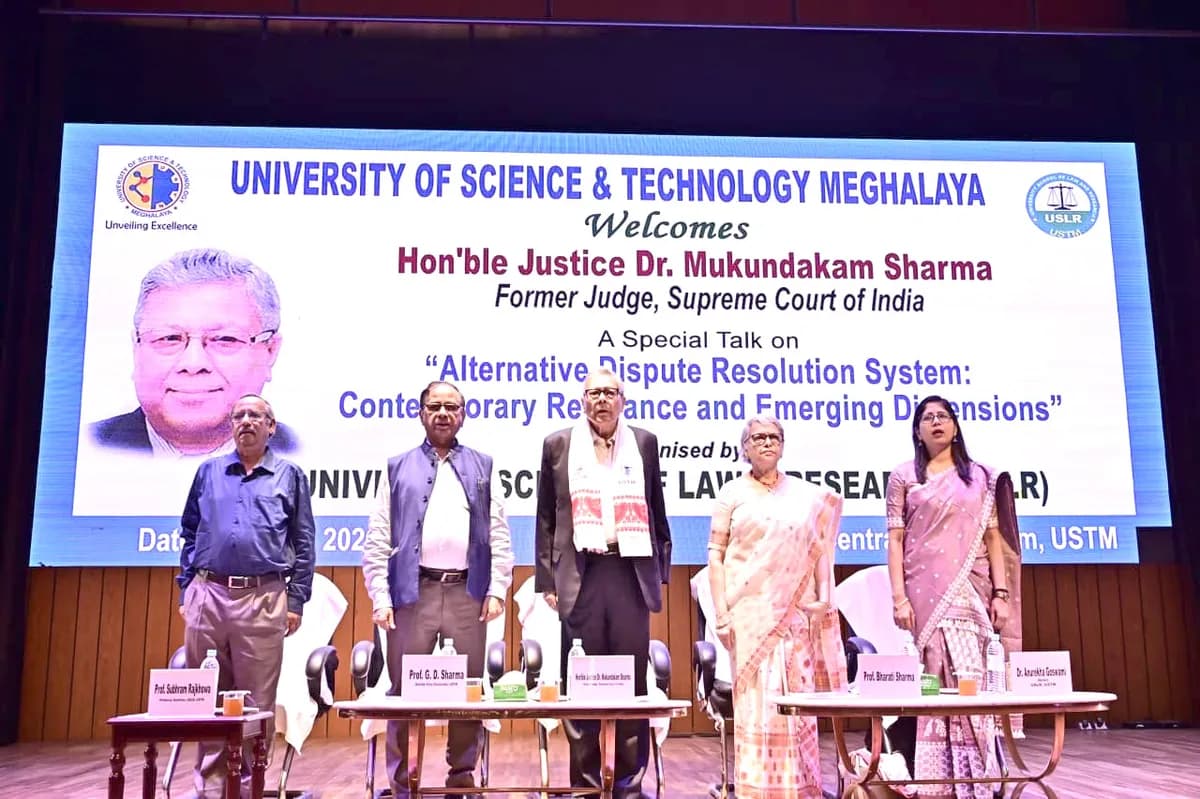Justice Sharma highlights growing role of ADR at USTM lecture