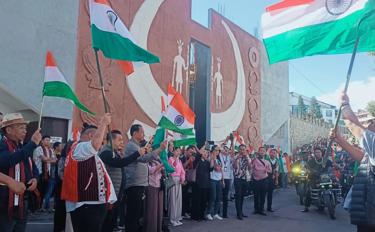 BJP Nagaland holds Tricolour rally in Kohima