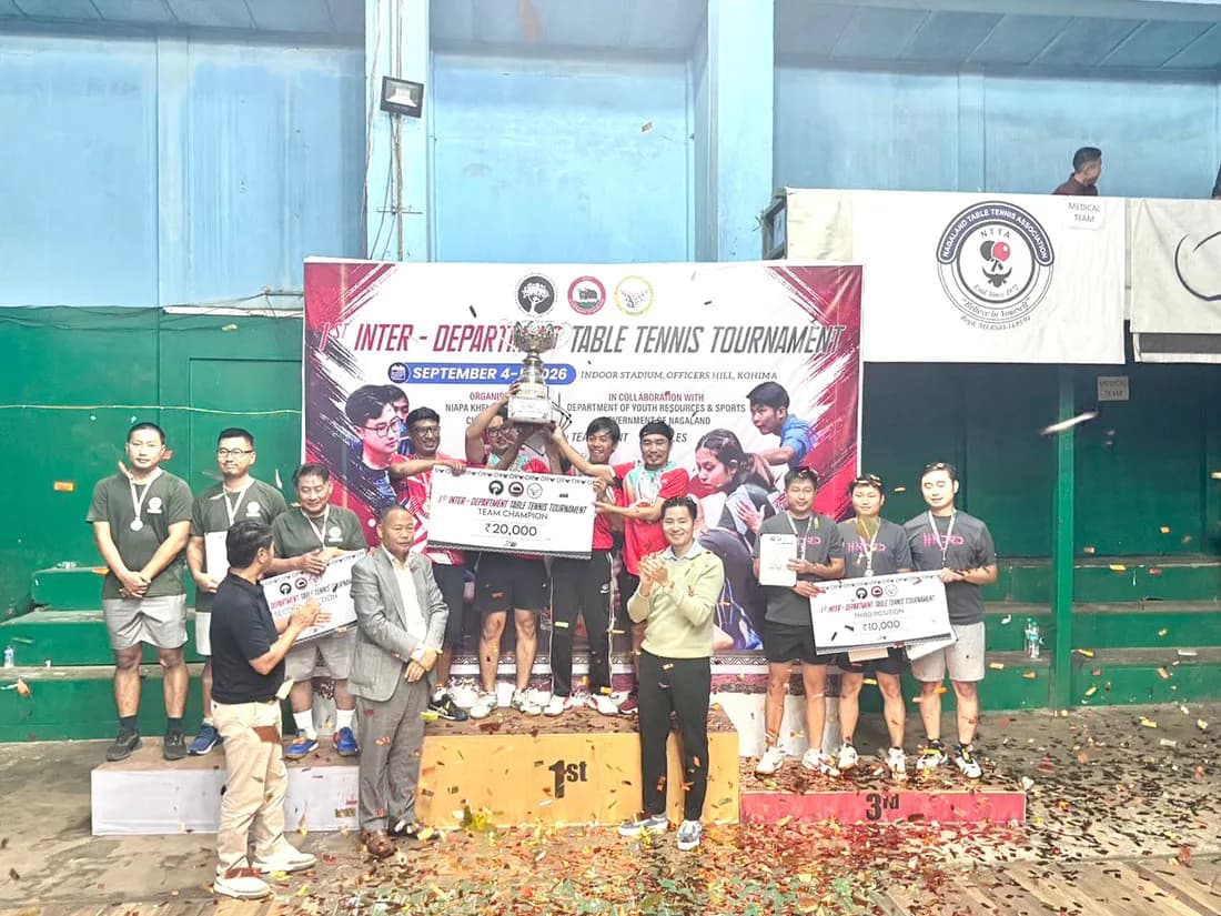 Inter-Departmental Table Tennis Tournament concludes in Kohima