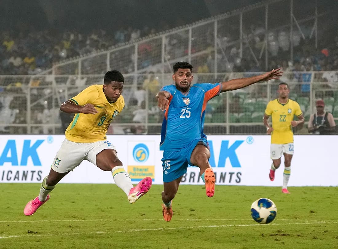 India fight hard but Brazil emerge 4-0 winners