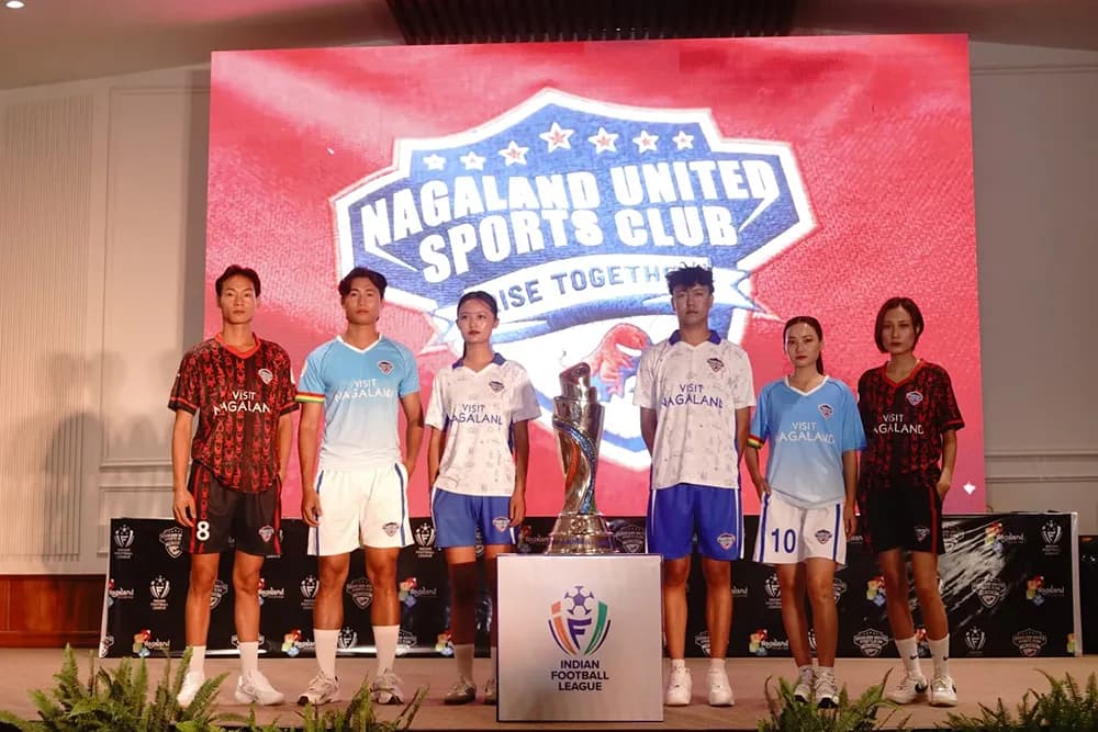 Nagaland United Sports Club unveil jerseys at IFL Trophy Tour