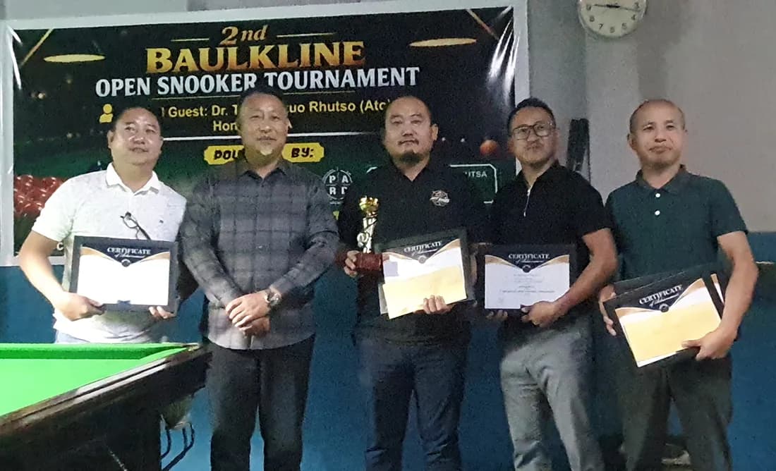 Neitho Chadi wins second Baulkline Open Snooker Tournament in Kohima