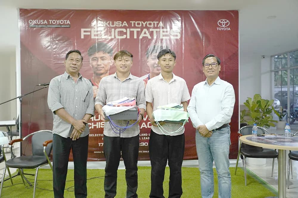 Okusa Toyota felicitates Naga footballers heading to Indian Football League